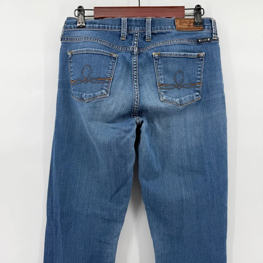 Lucky Brand Sofia Straight Leg Jeans Womens 10/30 Long Blue Medium Wash Mid Rise